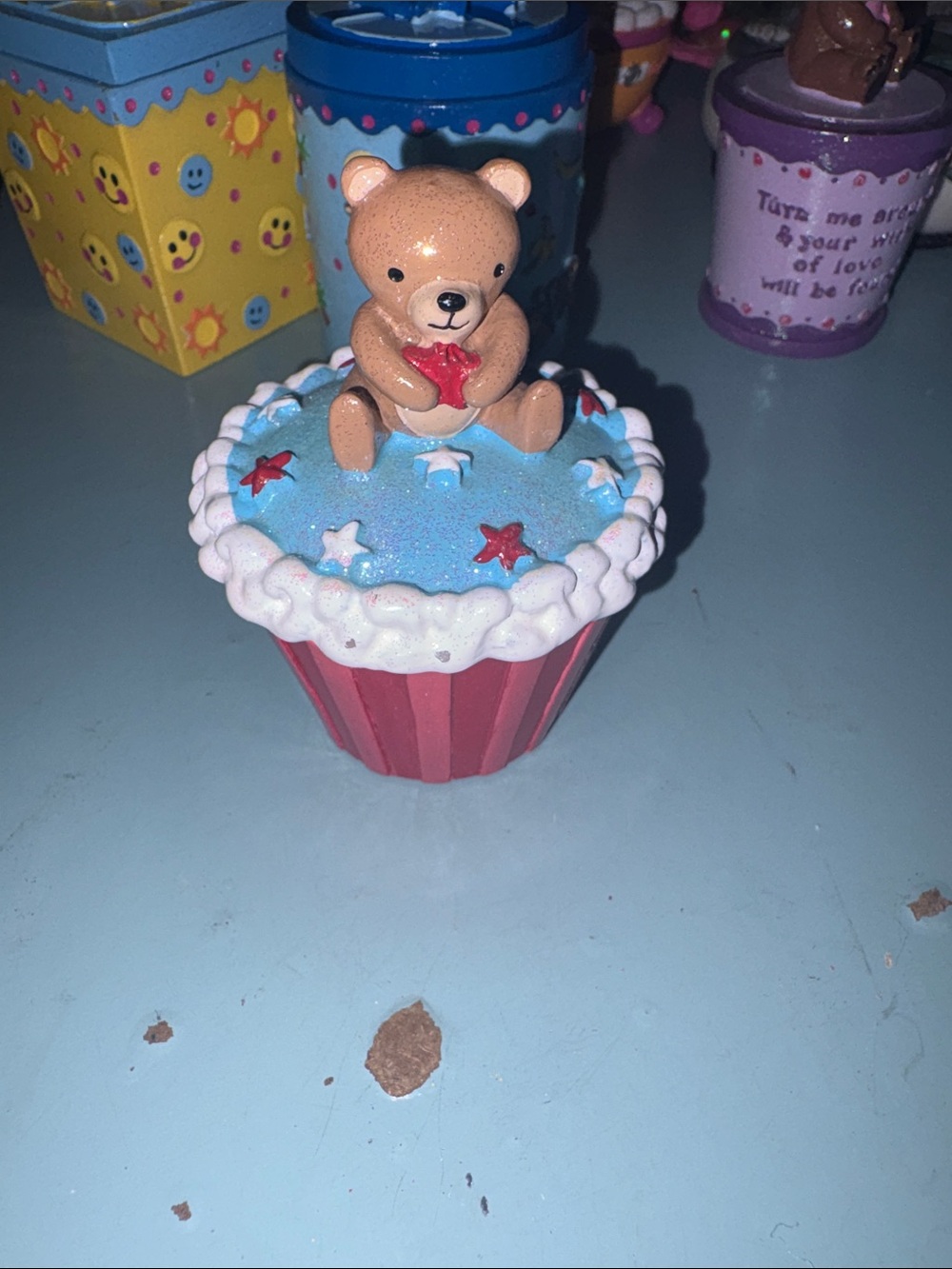 Claire's vintage y2k cupcake bear trinket box